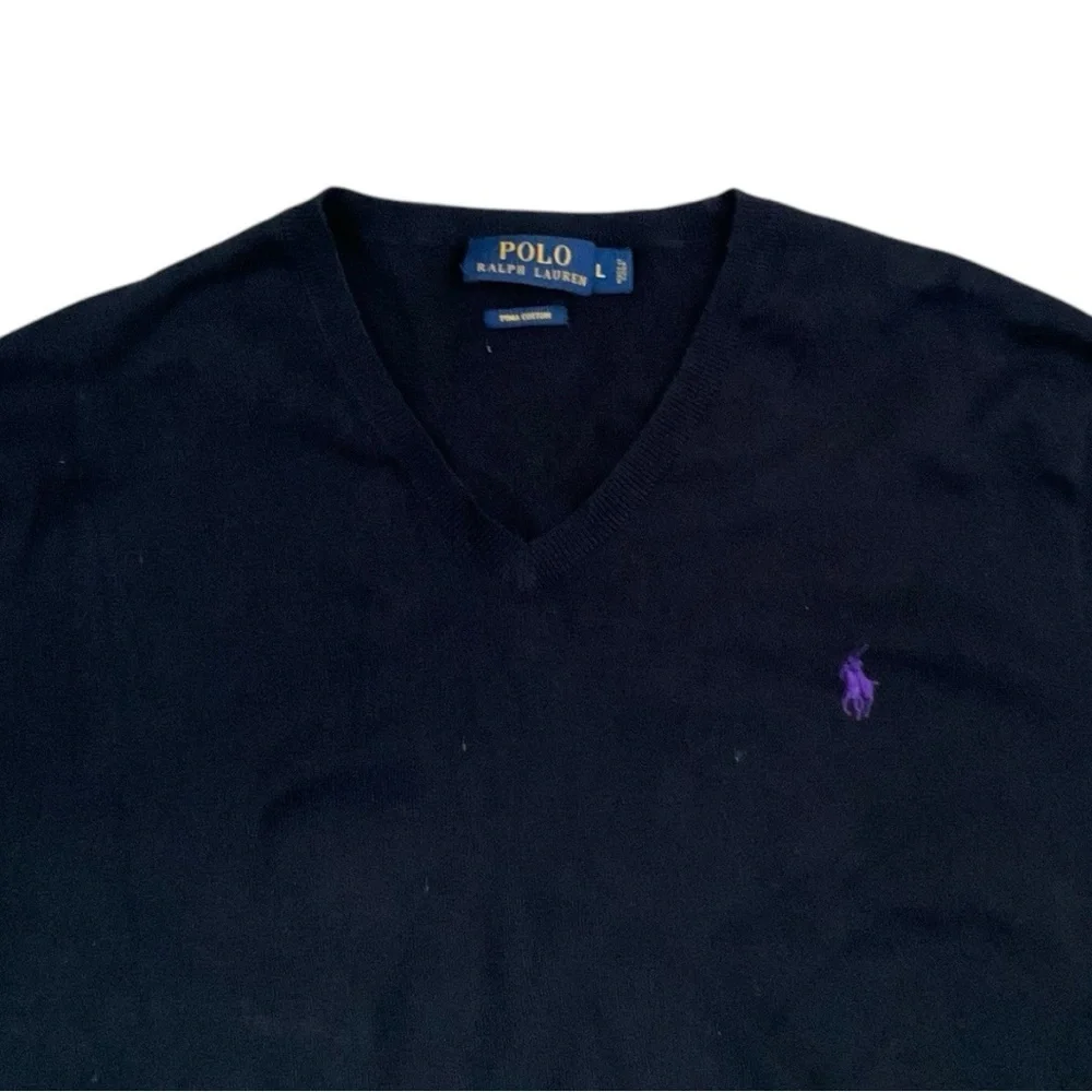 🧸 Polo Ralph Lauren Pima Cotton‎ V-Neck Sweater 👕 Size L